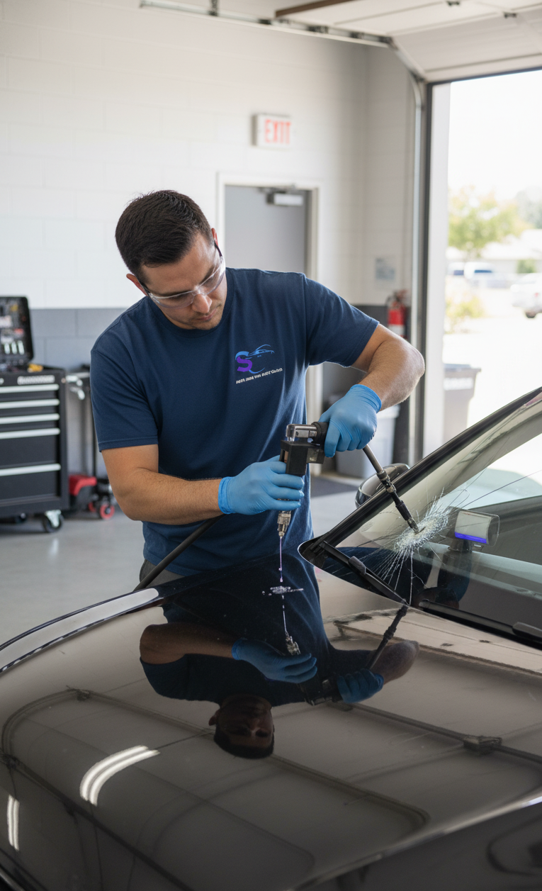 Windshield Bullseye Impact Repair Santa Ana Fast Auto Glass